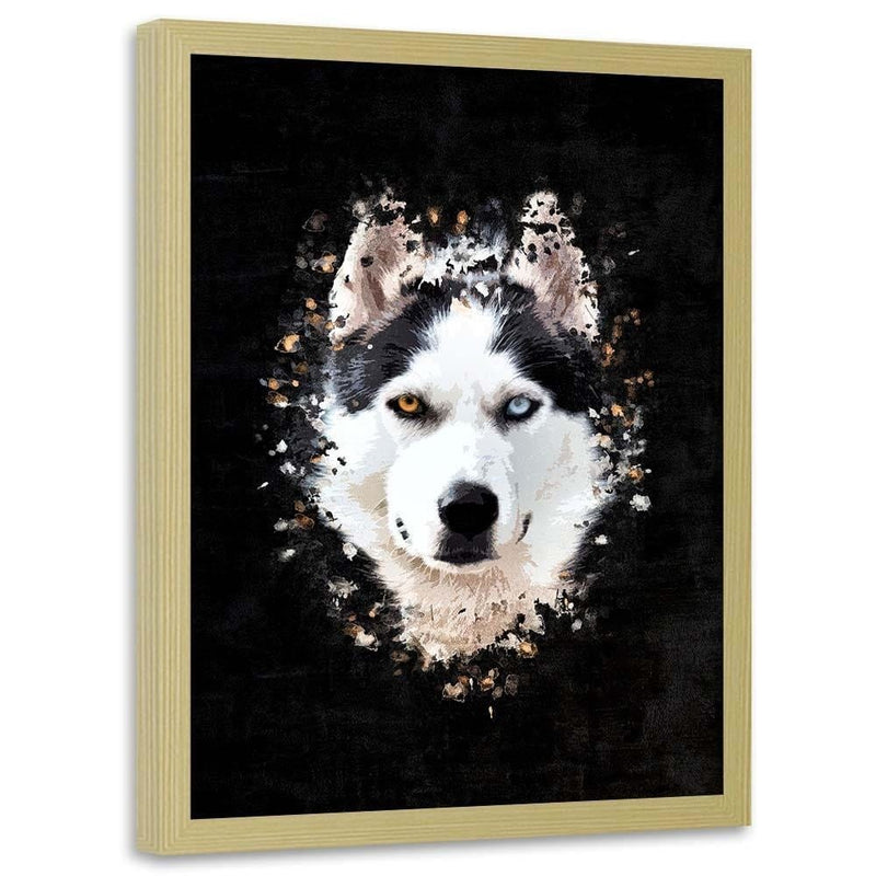 Glezna bēšā rāmī - Siberian Husky  Home Trends DECO