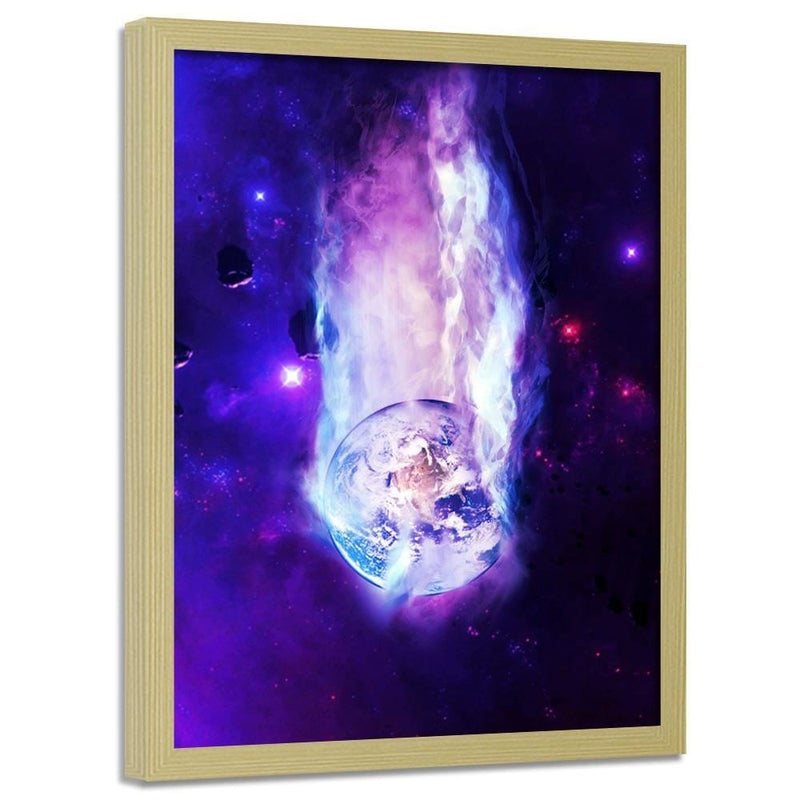 Glezna bēšā rāmī - Space Wall Art Purple  Home Trends DECO