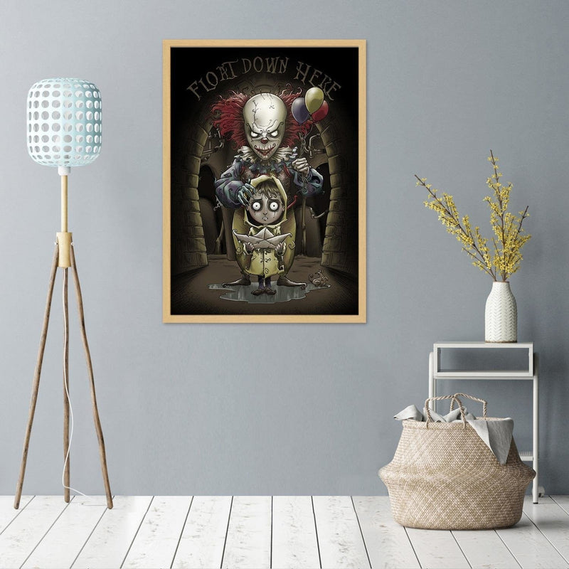 Glezna bēšā rāmī - Spooky Clown  Home Trends DECO