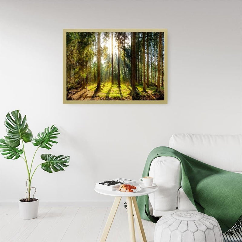 Glezna bēšā rāmī - Sunshine Behind The Trees  Home Trends DECO