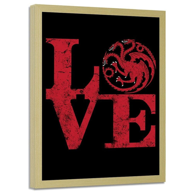 Glezna bēšā rāmī - Targaryen Love Red  Home Trends DECO