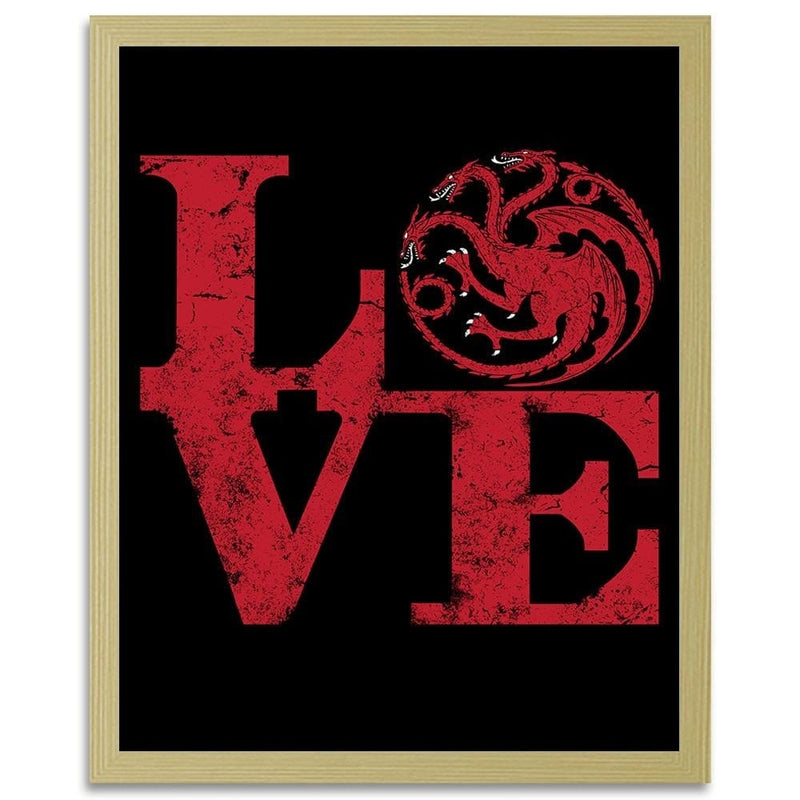 Glezna bēšā rāmī - Targaryen Love Red  Home Trends DECO