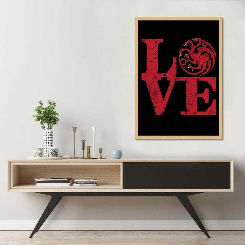 Glezna bēšā rāmī - Targaryen Love Red  Home Trends DECO