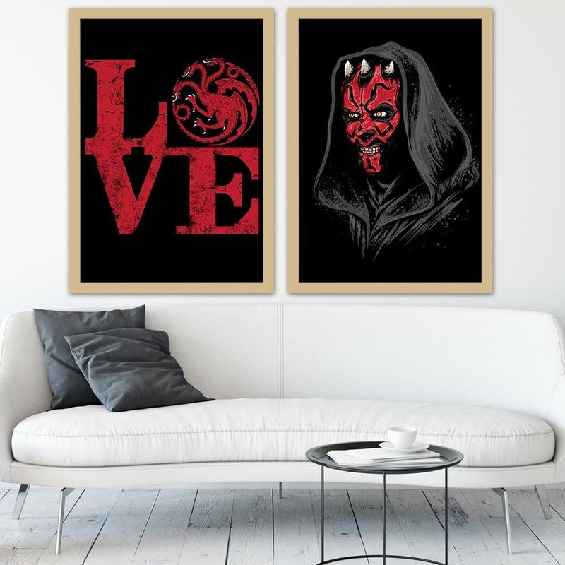 Glezna bēšā rāmī - Targaryen Love Red  Home Trends DECO