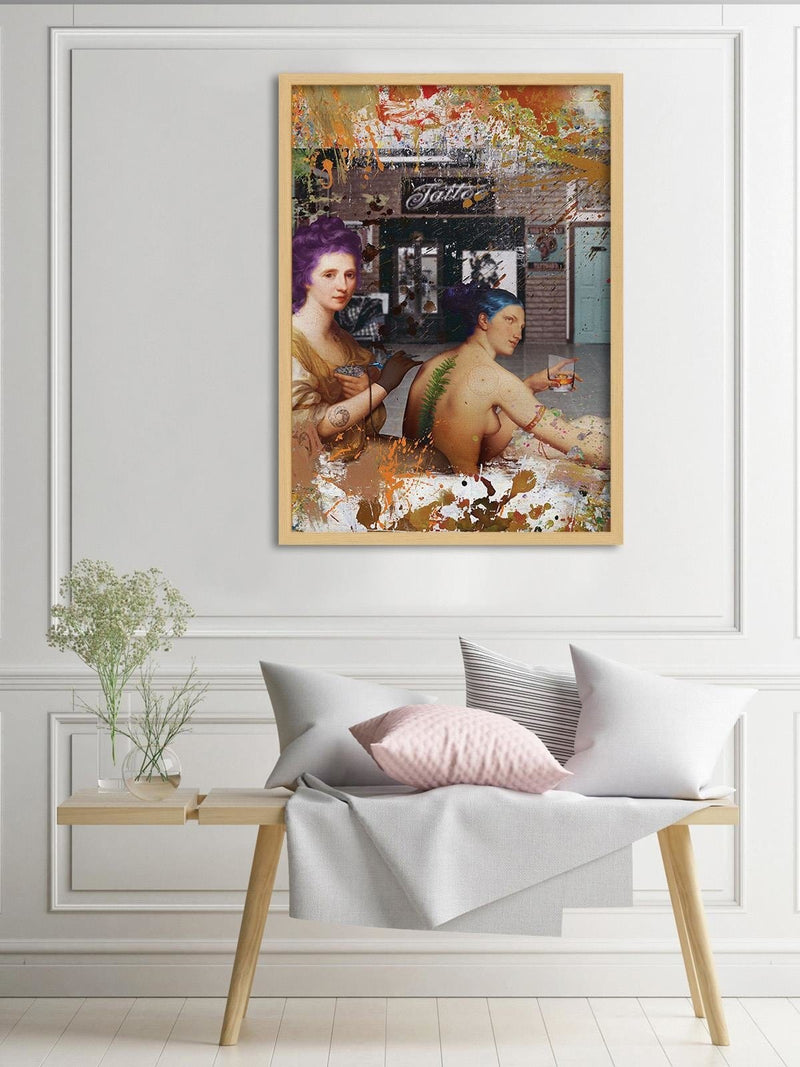 Glezna bēšā rāmī - Tattoo Women  Home Trends DECO