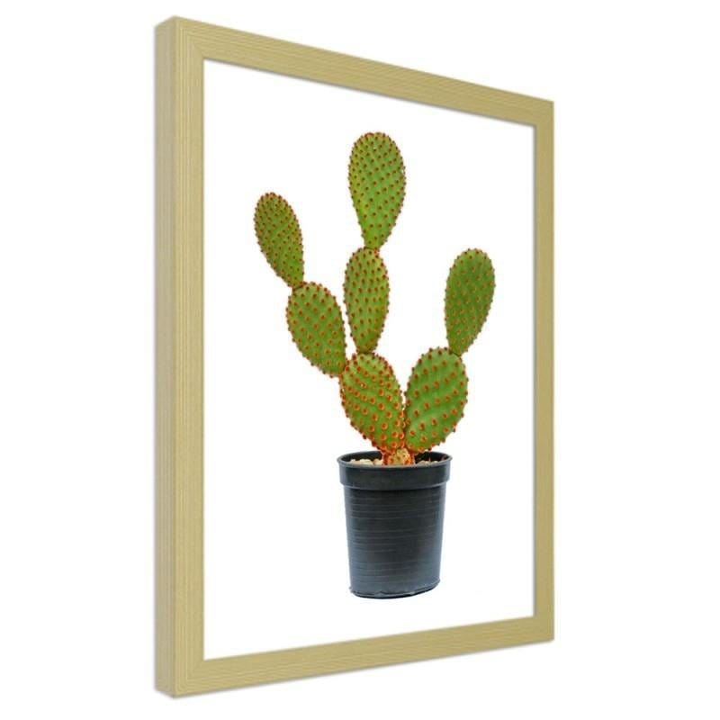 Glezna bēšā rāmī - The cactus in the pot  Home Trends DECO