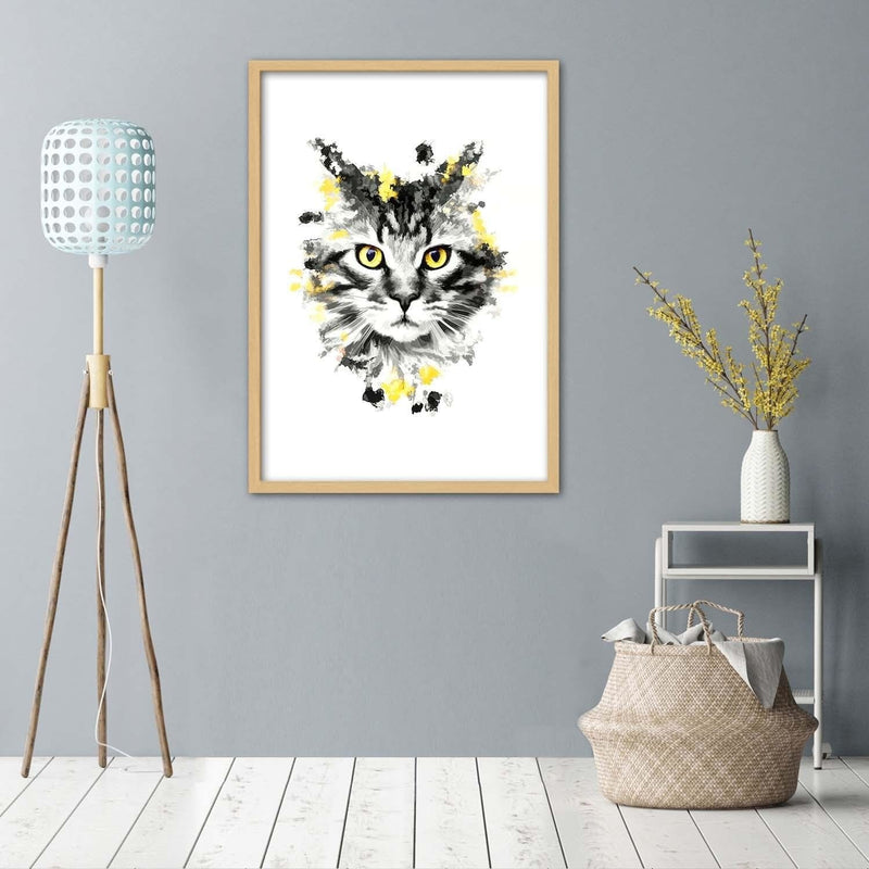 Glezna bēšā rāmī - The Cat  Home Trends DECO