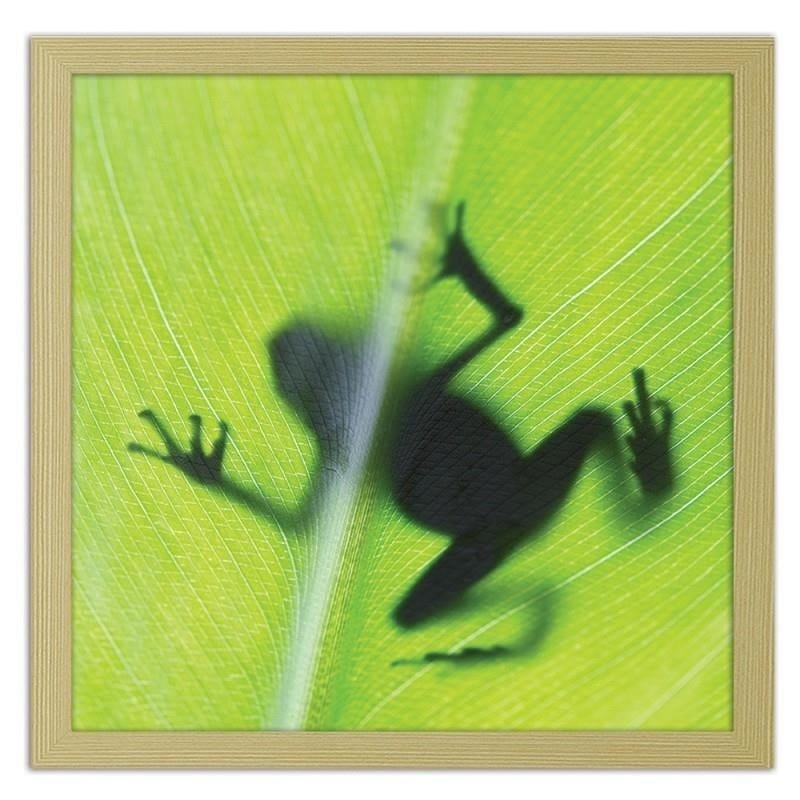 Glezna bēšā rāmī - The frog on the green leaf  Home Trends DECO