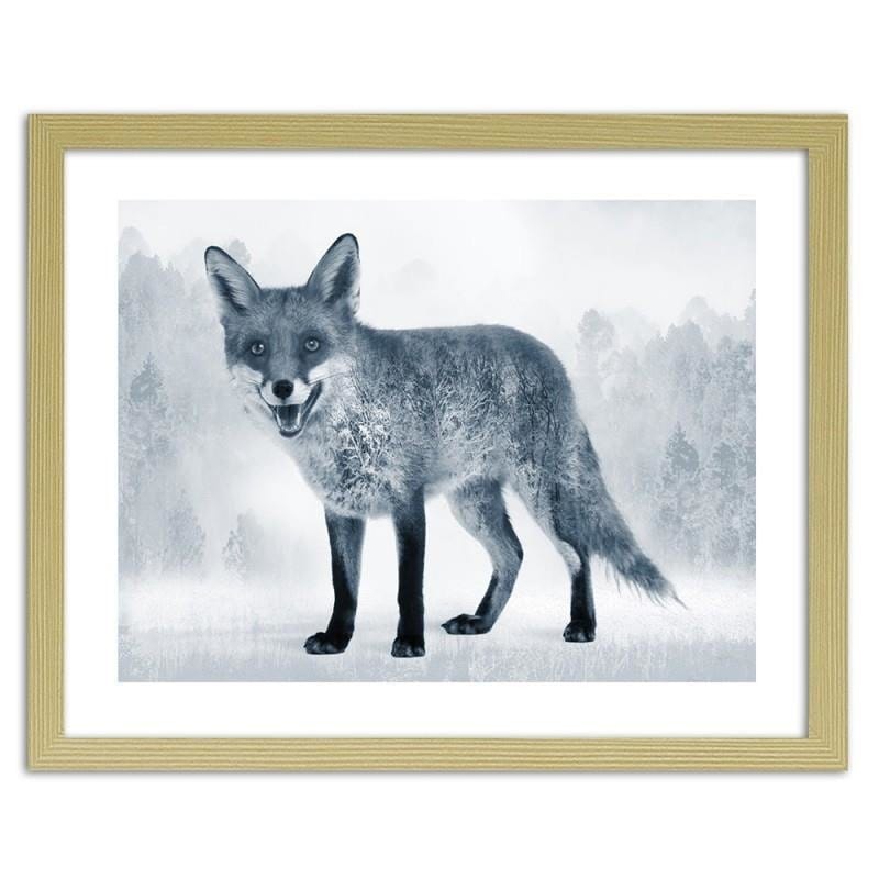 Glezna bēšā rāmī - The grey fox  Home Trends DECO