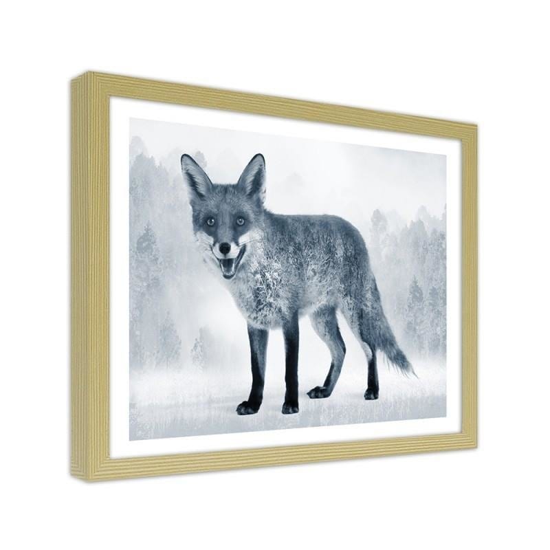 Glezna bēšā rāmī - The grey fox  Home Trends DECO