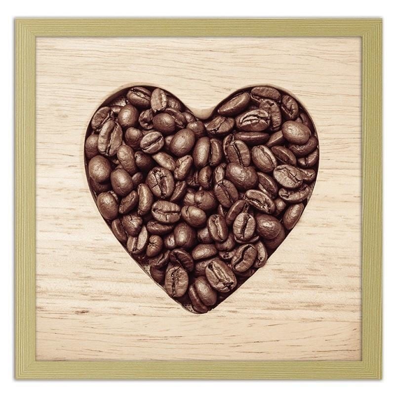 Glezna bēšā rāmī - The heart of coffee beans  Home Trends DECO