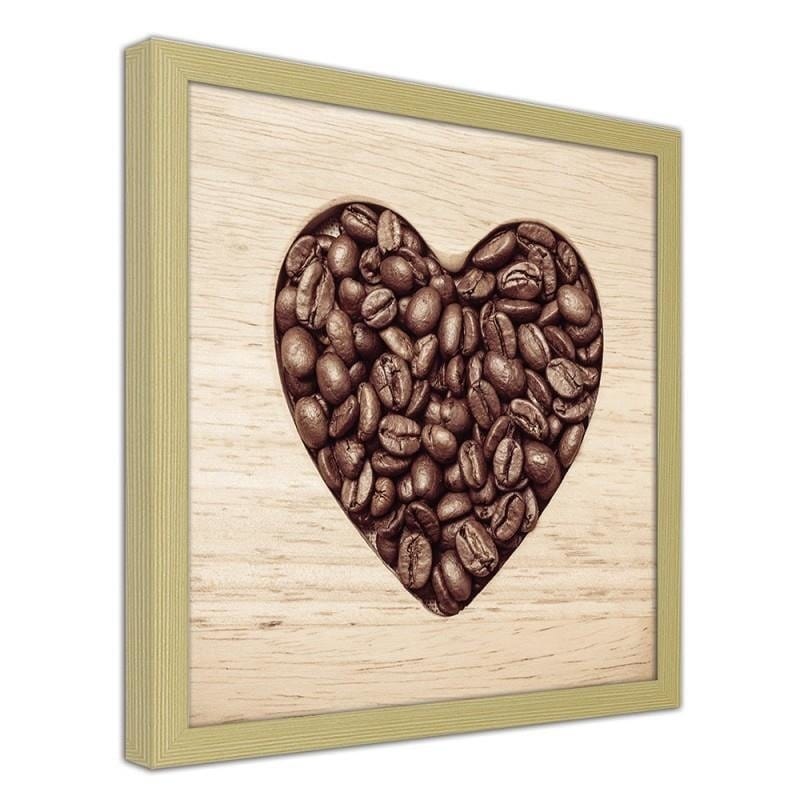 Glezna bēšā rāmī - The heart of coffee beans  Home Trends DECO