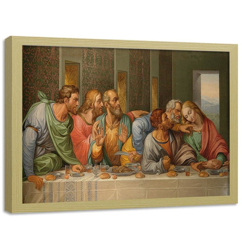 Glezna bēšā rāmī - The Last Supper By Leonardo Da Vinci  Home Trends DECO