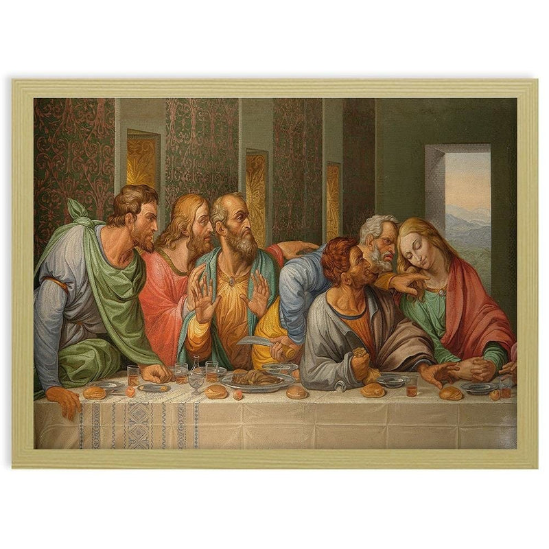 Glezna bēšā rāmī - The Last Supper By Leonardo Da Vinci  Home Trends DECO