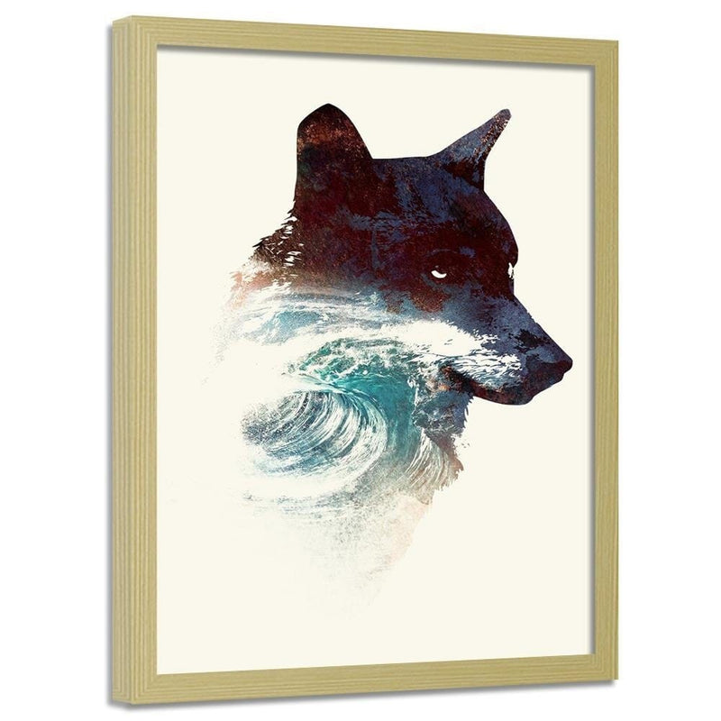 Glezna bēšā rāmī - The Wolf And The Waves  Home Trends DECO