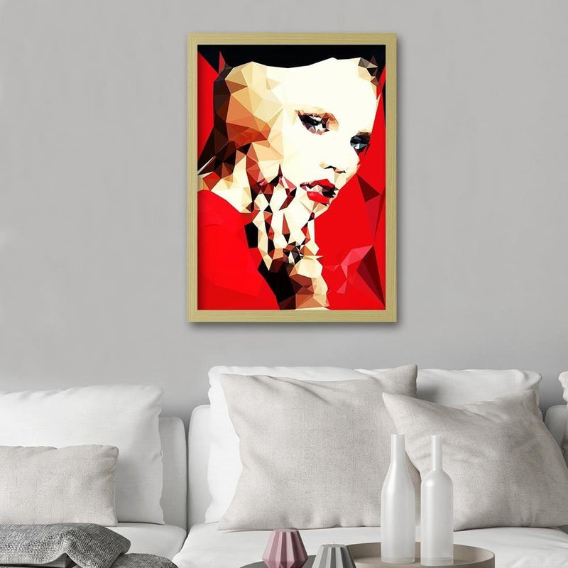 Glezna bēšā rāmī - The Woman In Red  Home Trends DECO