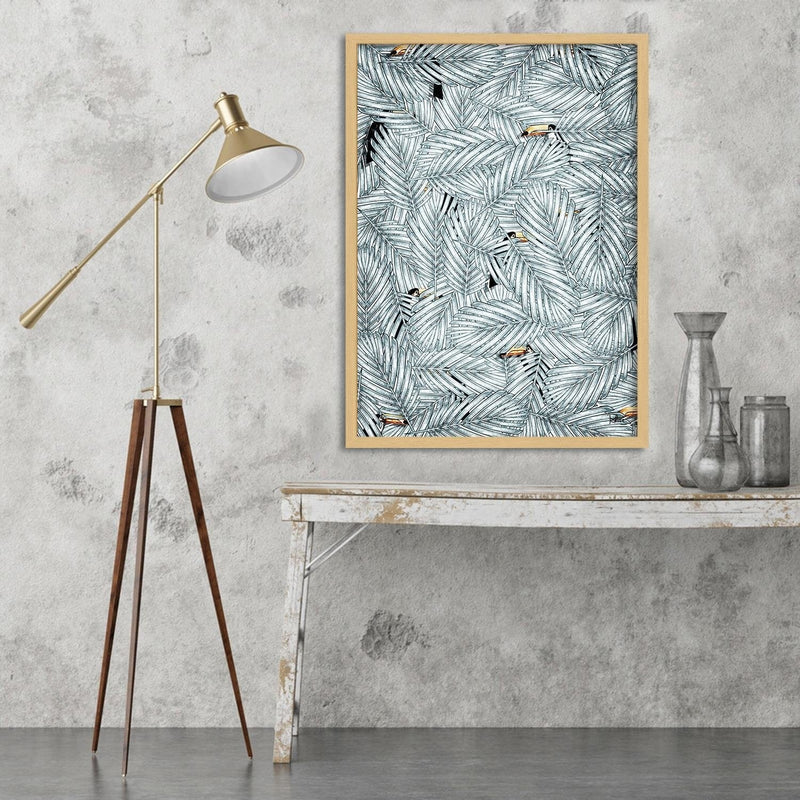 Glezna bēšā rāmī - Toucan Image Animal Print Grey  Home Trends DECO