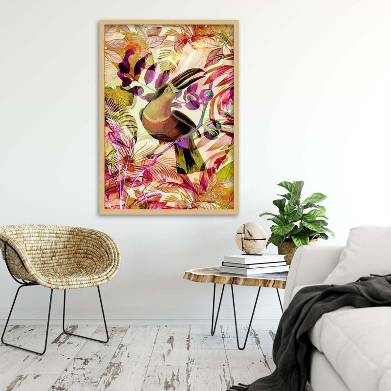 Glezna bēšā rāmī - Toucan On The Branch  Home Trends DECO