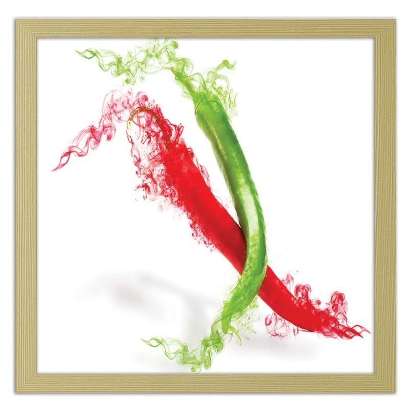 Glezna bēšā rāmī - Two abstract chili peppers  Home Trends DECO
