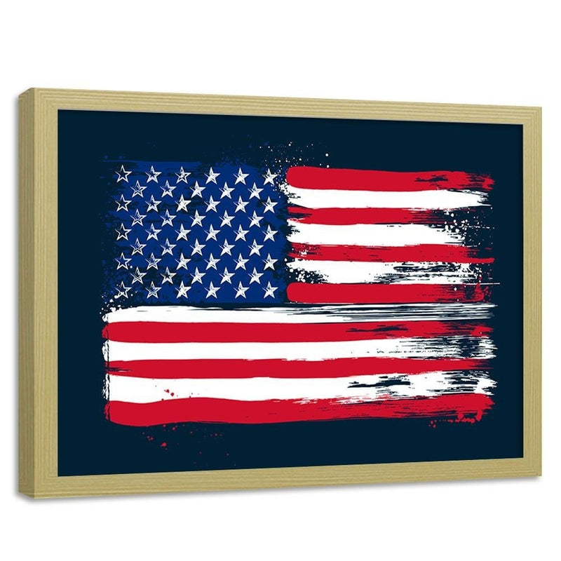 Glezna bēšā rāmī - Usa Flag  Home Trends DECO