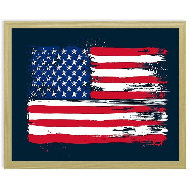 Glezna bēšā rāmī - Usa Flag  Home Trends DECO