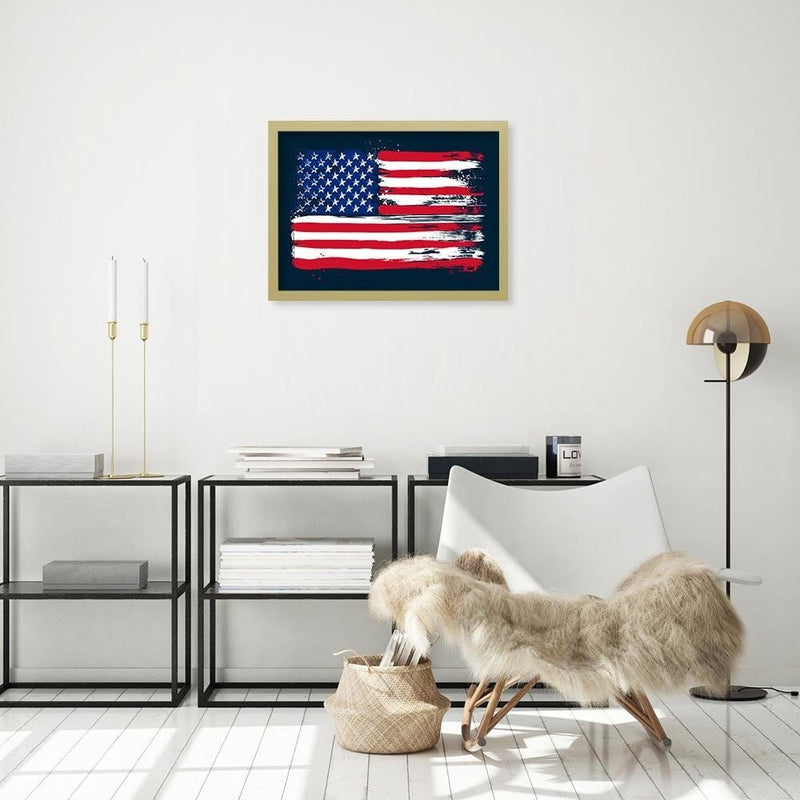 Glezna bēšā rāmī - Usa Flag  Home Trends DECO