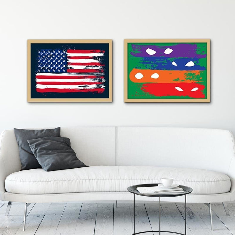 Glezna bēšā rāmī - Usa Flag  Home Trends DECO