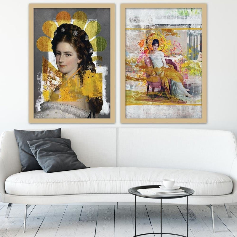 Glezna bēšā rāmī - Woman Portrait  Home Trends DECO