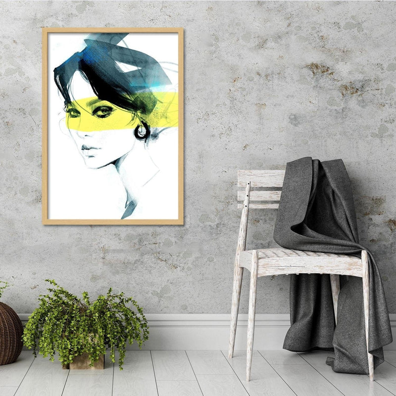 Glezna bēšā rāmī - Woman Watercolour  Home Trends DECO