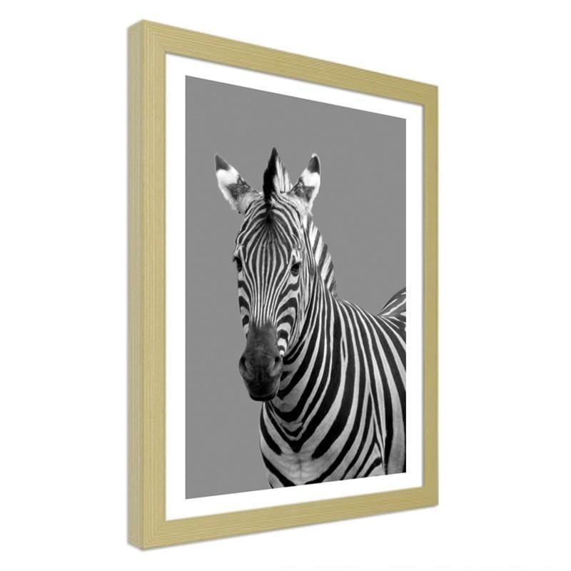 Glezna bēšā rāmī - Zebra in black and white  Home Trends DECO