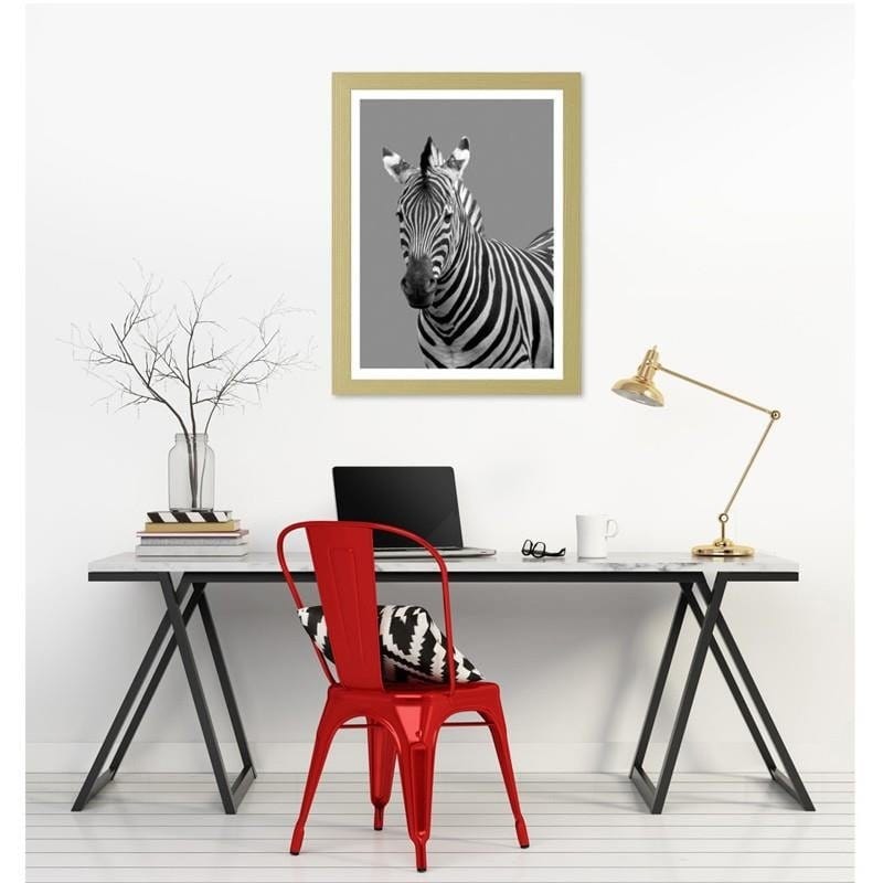 Glezna bēšā rāmī - Zebra in black and white  Home Trends DECO