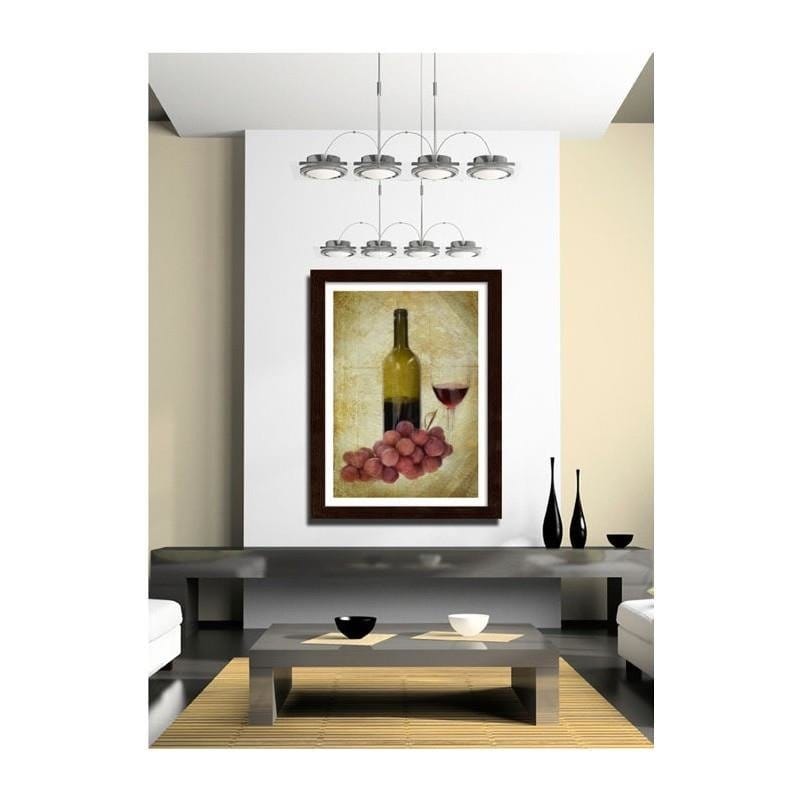 Glezna brūnā rāmī - A bottle of wine and grapes  Home Trends DECO