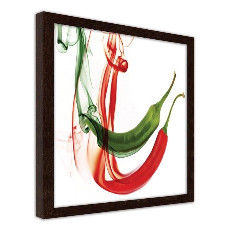 Glezna brūnā rāmī - Abstract chili peppers  Home Trends DECO