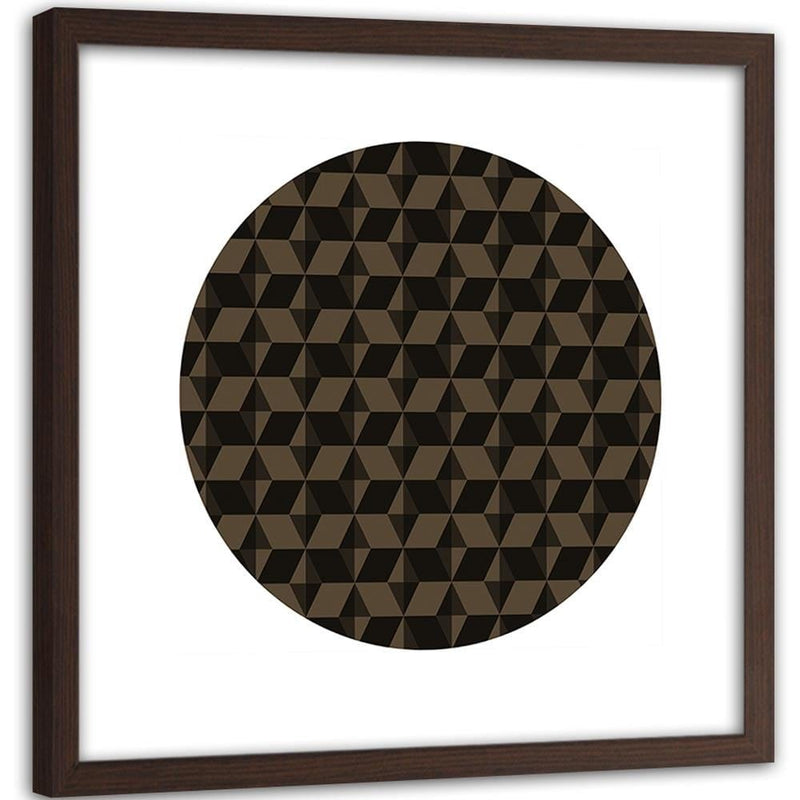 Glezna brūnā rāmī - Abstract Circle 3  Home Trends DECO