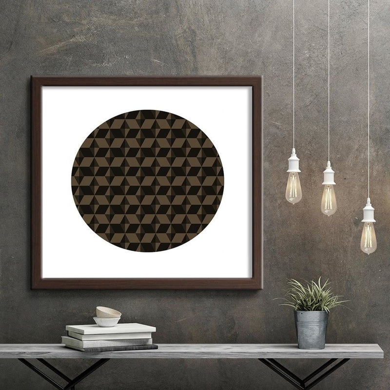 Glezna brūnā rāmī - Abstract Circle 3  Home Trends DECO