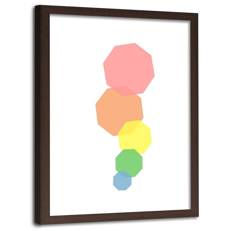 Glezna brūnā rāmī - Abstract Colorful Octagons  Home Trends DECO