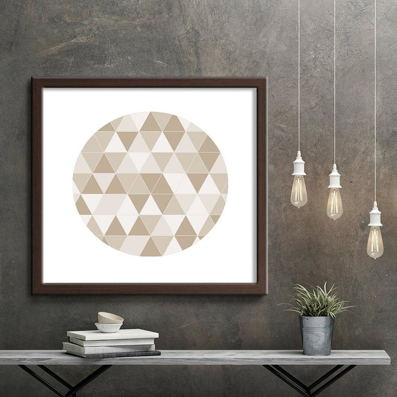 Glezna brūnā rāmī - Abstract Geometric Circle  Home Trends DECO