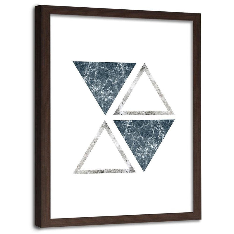 Glezna brūnā rāmī - Abstract Marble Triangles  Home Trends DECO