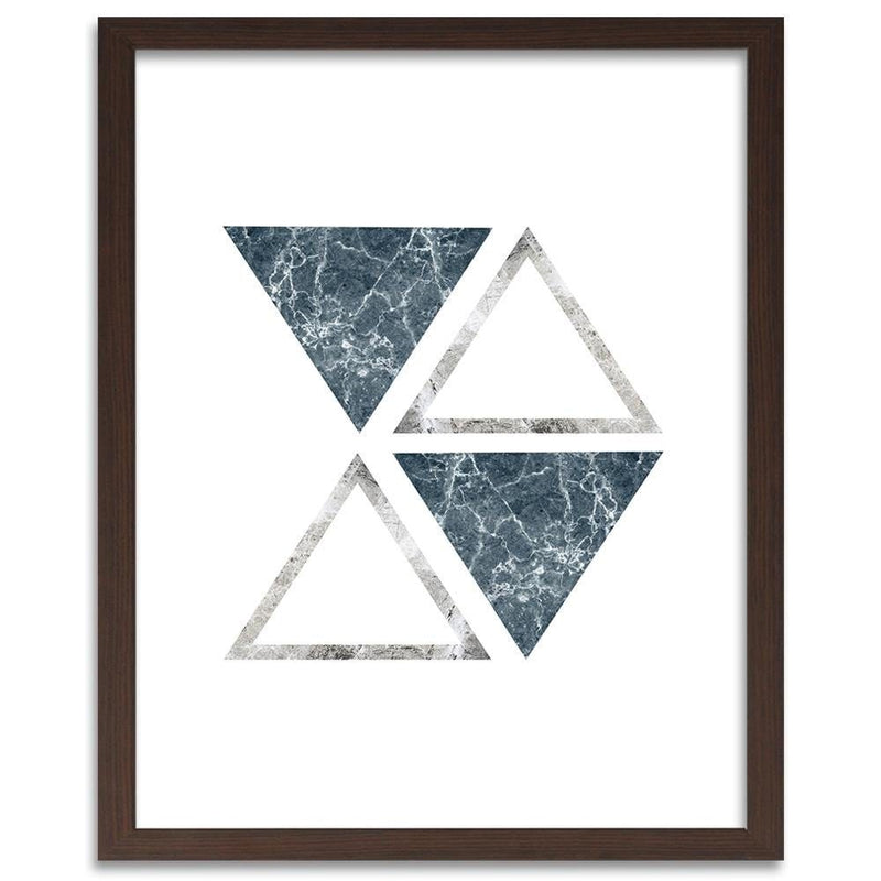 Glezna brūnā rāmī - Abstract Marble Triangles  Home Trends DECO