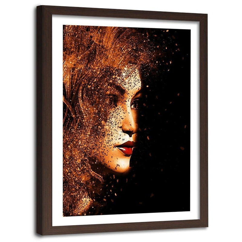 Glezna brūnā rāmī - Abstract Woman's Face  Home Trends DECO