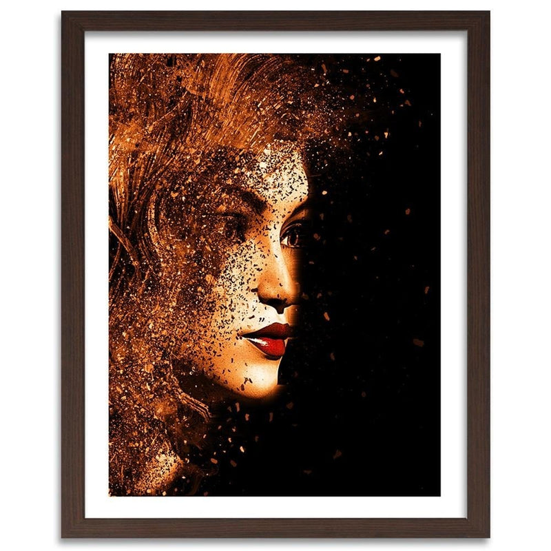 Glezna brūnā rāmī - Abstract Woman's Face  Home Trends DECO