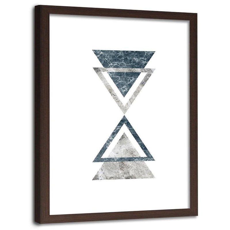 Glezna brūnā rāmī - Abstraction With Marble Triangles  Home Trends DECO