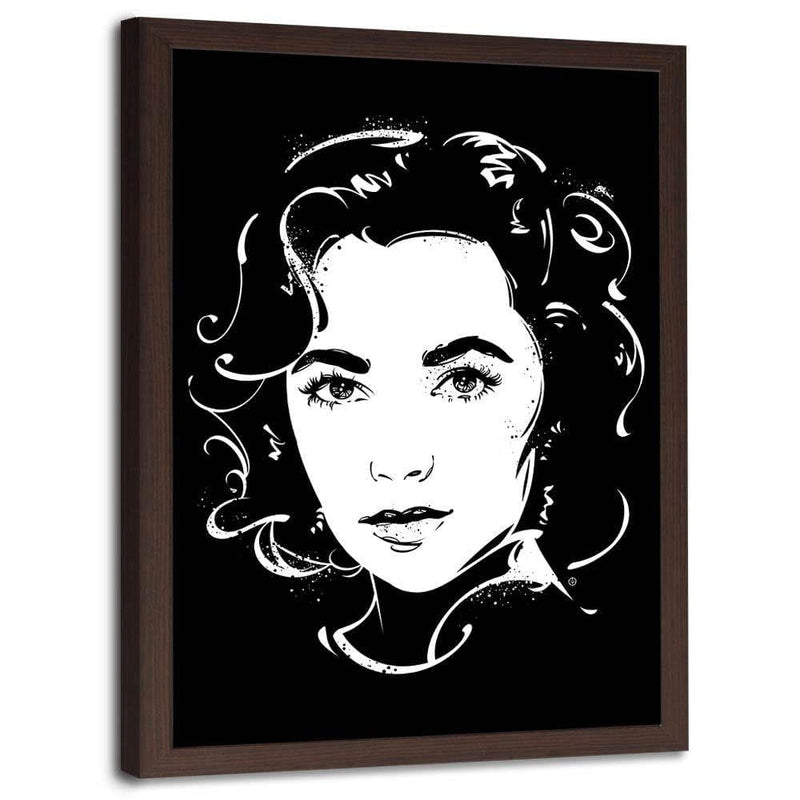 Glezna brūnā rāmī - Actress Image Black And White  Home Trends DECO