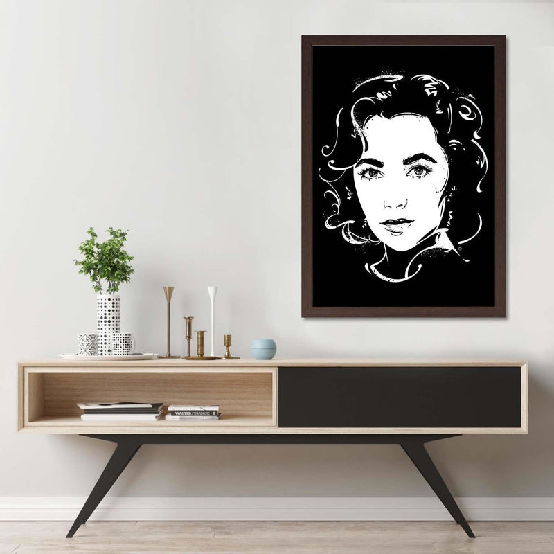 Glezna brūnā rāmī - Actress Image Black And White  Home Trends DECO