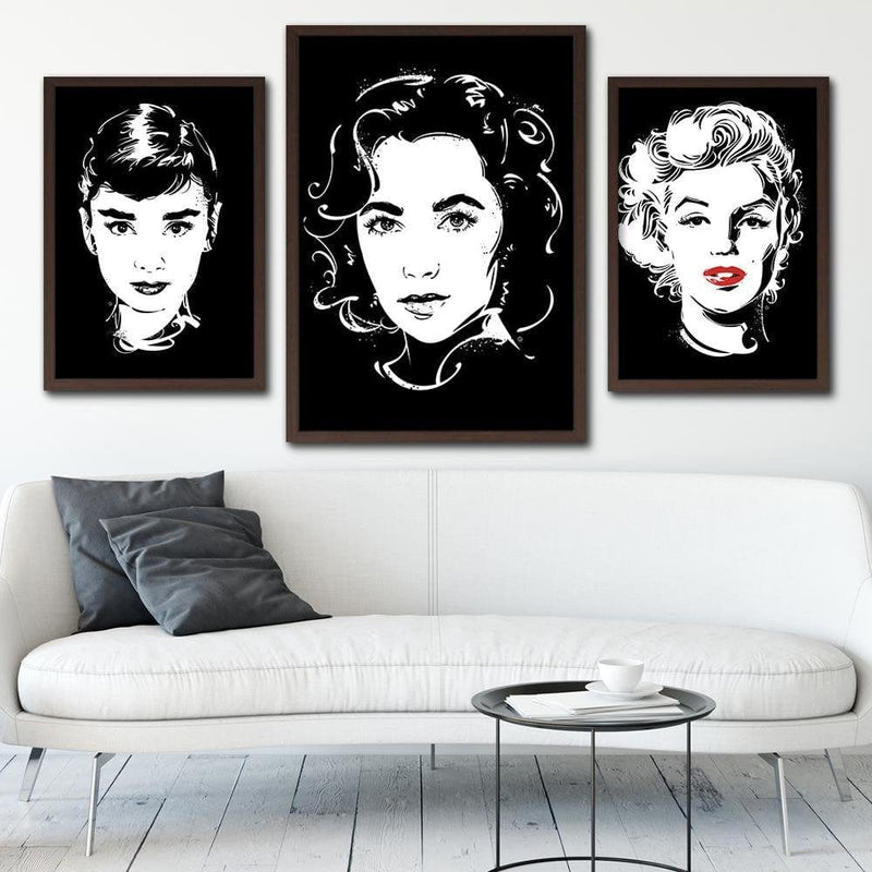 Glezna brūnā rāmī - Actress Image Black And White  Home Trends DECO