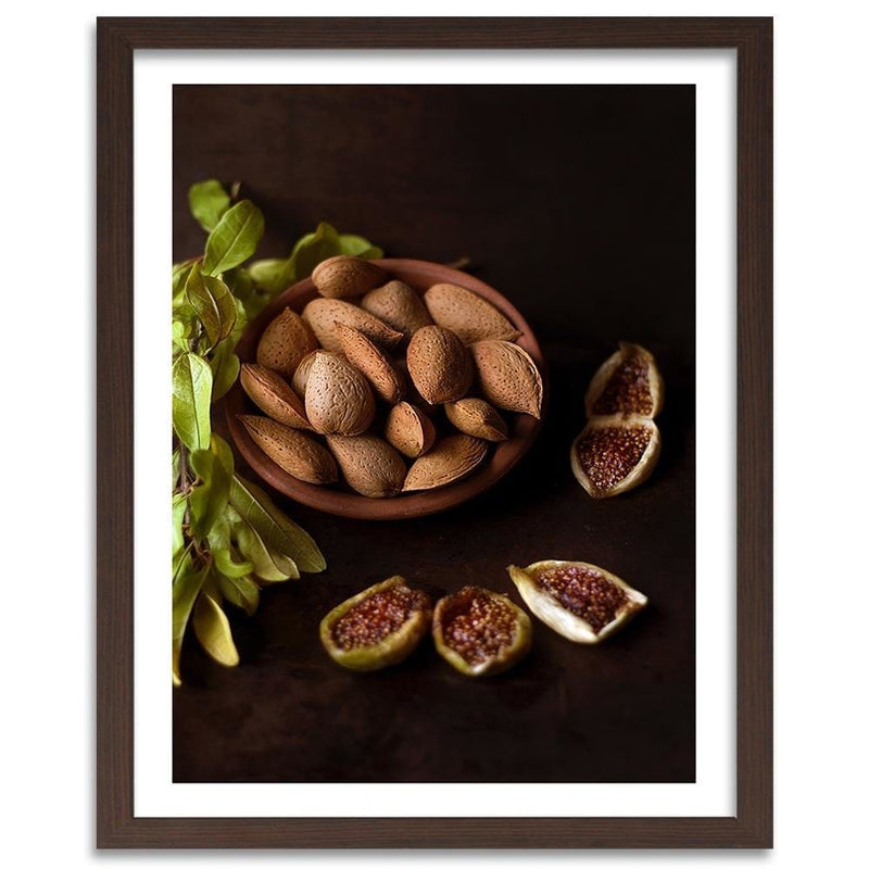 Glezna brūnā rāmī - Almonds In The Shell  Home Trends DECO