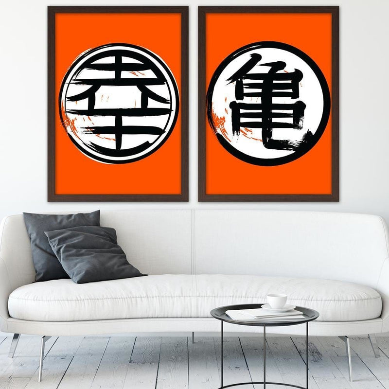 Glezna brūnā rāmī - Anime Morife Orange  Home Trends DECO