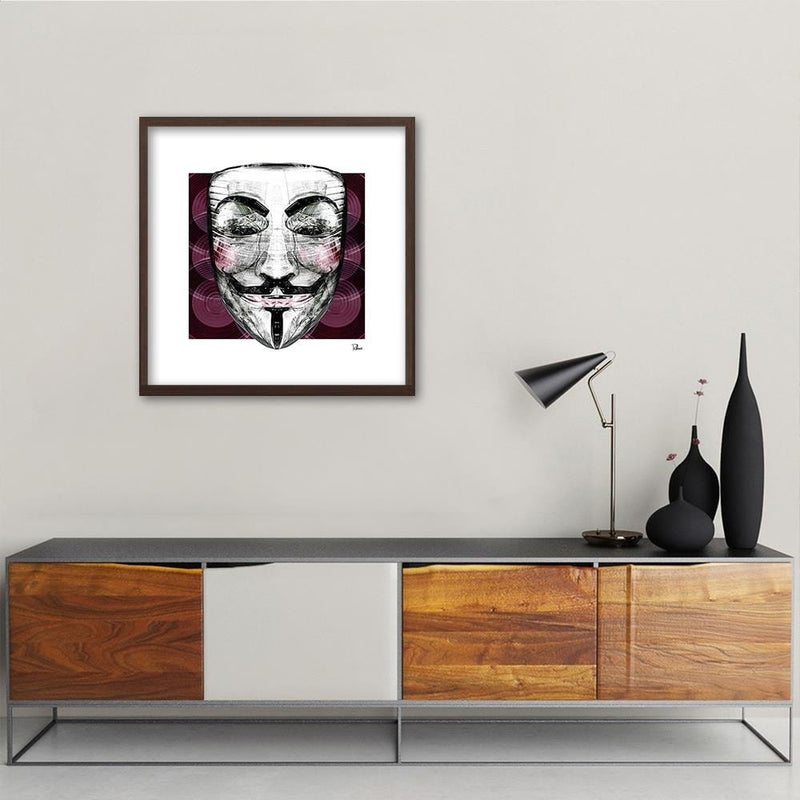 Glezna brūnā rāmī - Anonymous Mask  Home Trends DECO