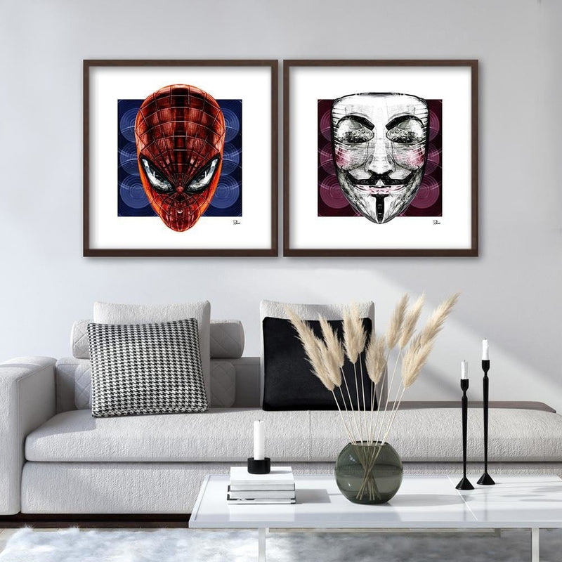 Glezna brūnā rāmī - Anonymous Mask  Home Trends DECO