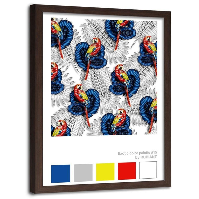 Glezna brūnā rāmī - Art Print Exotic Blue  Home Trends DECO